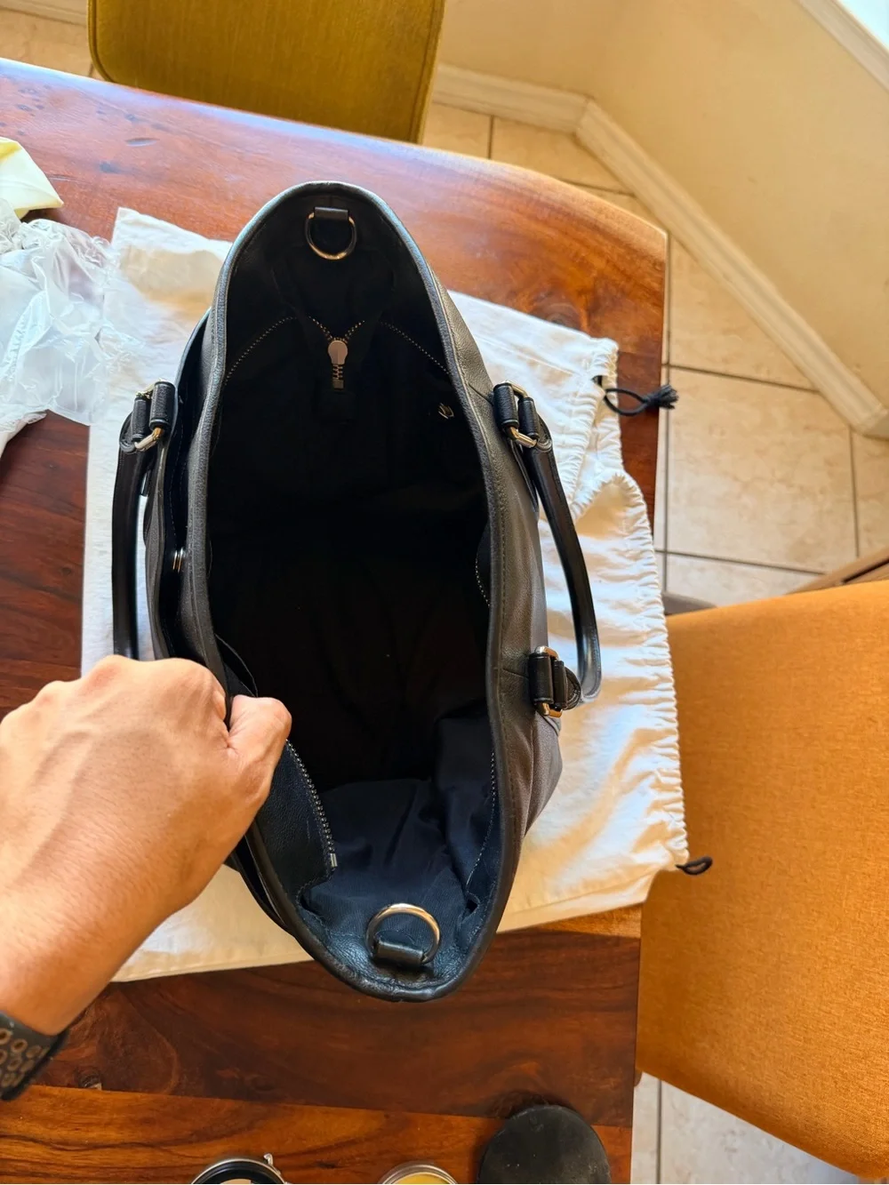 Coach Black Leather Men’s Tote Bag